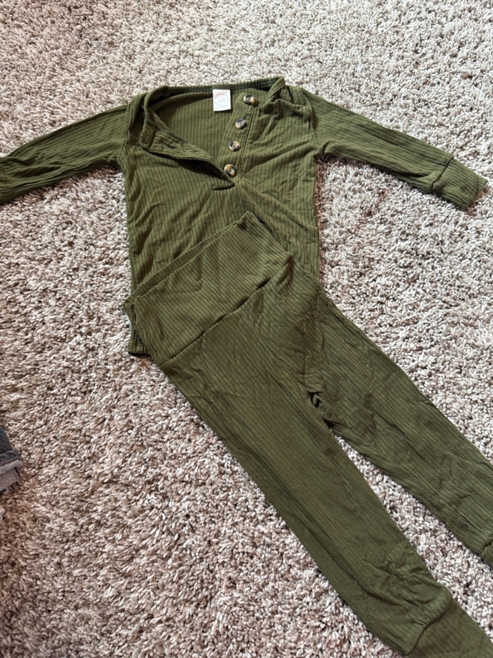 Ribbed Lou Lou Olive Green Baby Set 6-12 Months